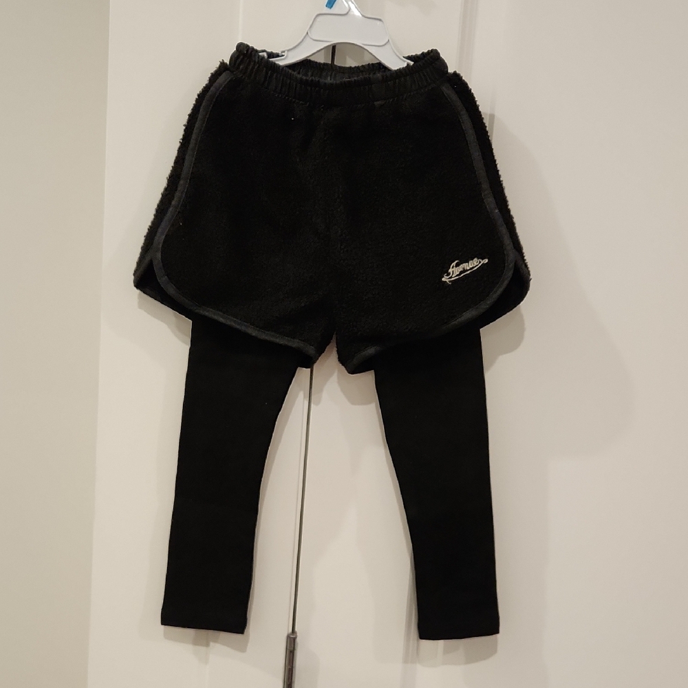 NWT Kids Black Fleece Shorts with Leggings